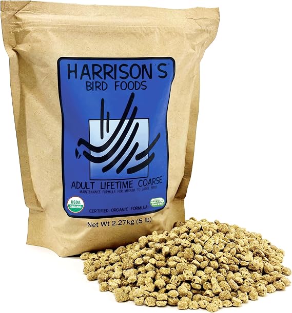 Harrison's Bird Foods Adult Lifetime Coarse, Certified Organic Non-GMO 5lb