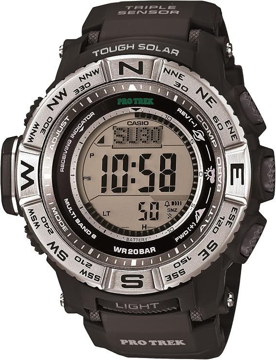 Casio PRW3500 Series | Pro Trek | 100M WR | Compass | Alt/Baro-Thermo | Tough Solar Power | Atomic Timekeeping | 1-100 SEC Stopwatch | Countdown Timer | World Time