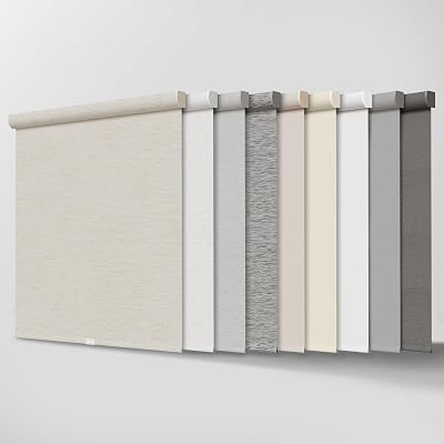 Lumino 100% Blackout Roller Shades for Windows - 23 W x 72 L - White Jasper, Over 2,000 Custom Sizes, Cordless, Dual Layer Fabric for Advanced Light Blockage, Thermal Insulated Privacy Blind