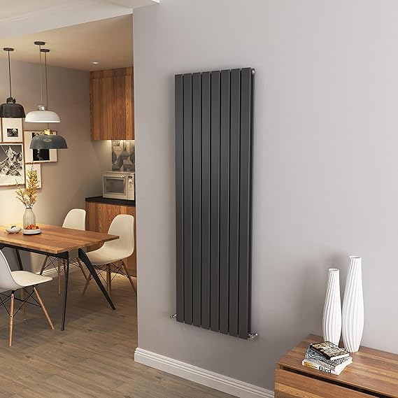 Anthracite Vertical Radiator Double Column Flat Panel Central Heating Radiators 1600 * 544mm