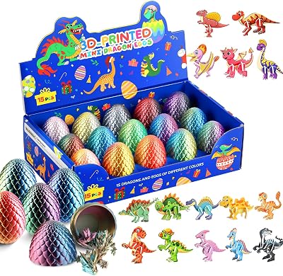 Ultimate Dragon Egg Collection: 15-Color Sets wPremium Boxes | Glow-in-Dark 3D Printed Decor | Fantasy World Building Kit