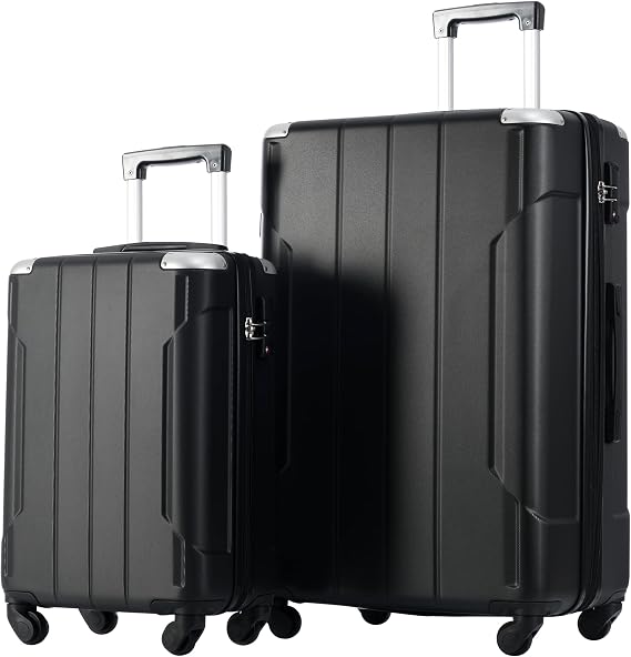Merax 2 Piece Hardshell Luggage Set with TSA Lock, 20" Carry-on 28" Checked
