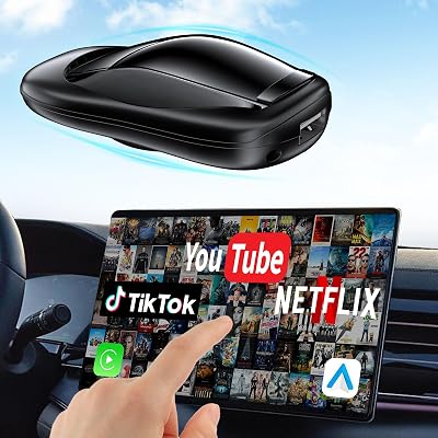 3 in 1 Wireless CarPlay & Android Auto Adapter, 2025 Upgraded Car AI Box with Android 13.0 System 2GB32GB Supports NetflixYouTubeTiktokPlay Store Steaming Video for for OEM 2016 Wired CarPlay Cars