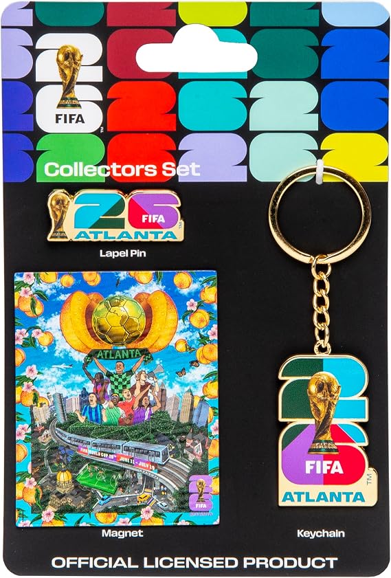 FIFA World Cup Host City Collector's Set Includes Lapel Pin, Keychain & Magnet Celebrates Your Favorite Host City