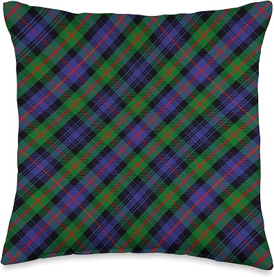 Scottish Clan Murray Tartan Plaid Throw Pillow