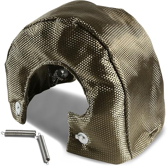 Auto Dynasty T6 Stainless Steel Knitted Mesh Turbocharger Heat Shield Wrap Blanket (Titanium)
