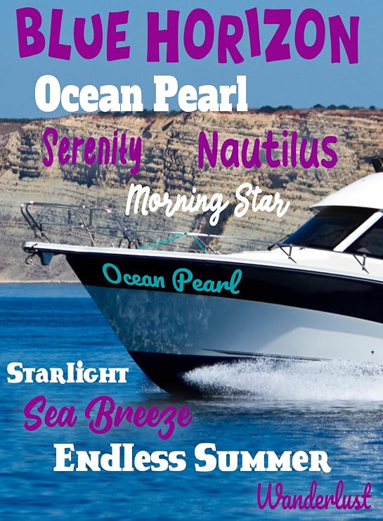 Personalized Boat Lettering Decals - Waterproof UV Resistant Vinyl Stickers - Custom Boat Decals and Stickers for Yacht, Jet-Ski & Marine