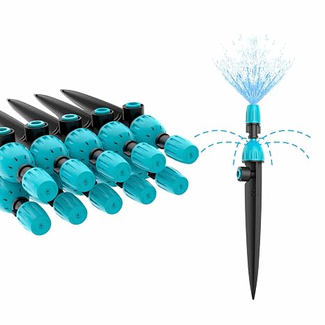 (10PCS) Rain Seer Adjustable 2-in-1 Drip Irrigation Emitters, Quick Connector Parts for Specific 6mm Irrigation Hose for Garden, Lawn and Raised Bed.