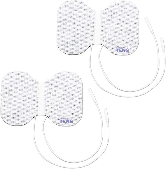 Discount TENS Brand Electrodes 2 Premium 4 x 6 Butterfly Dual Electrode with 2mm Pin Connector and Self-Adhesive Gel Compatible TENS & EMS Units Using 2mm Pin Connectors