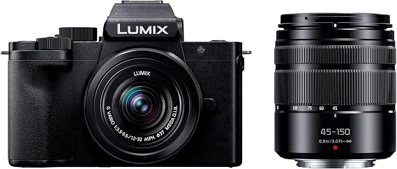 Panasonic Compact Lightweight Mirrorless Single-Lens Camera Lumix Double Zoom Lens Kit, Black DC-G100DW-K