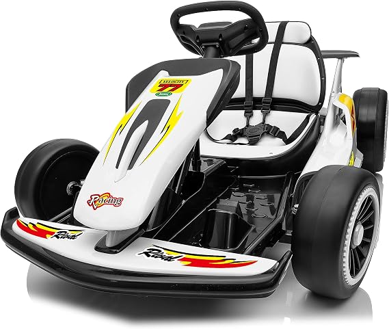 400W 24V Electric Go Kart for Kids | Drift Cart with EVA Tires, Max Speed 8.1 MPH, High/Low Speed, Music, USB, Fast Outdoor Ride on Go Cart for Kids Ages 6-12