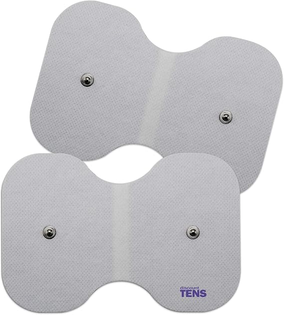Discount TENS Brand Electrodes 2 Premium 4" x 6" Butterfly Dual Electrode with 3.5mm Snap Connector and Self-Adhesive Gel Compatible TENS & EMS Units Using 3.5mm Snap Connectors