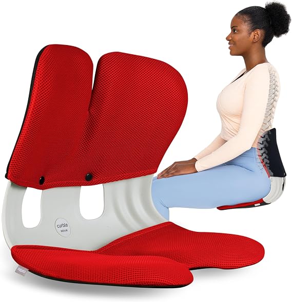 curble Grand Cover Set Ergonomic Back Support, Washable & Detachable Cushion Cover Grand (Grey)