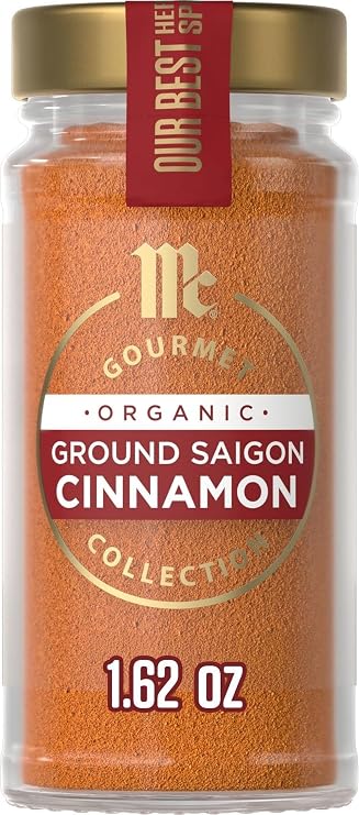 McCormick Gourmet Collection Saigon Cinnamon, Ground, Organic, Non GMO, Our Best Herbs & Spices, Sweet Flavor, Spicy Aroma, Elevate French Toast, Dessert, Couscous & More, 1.25 oz