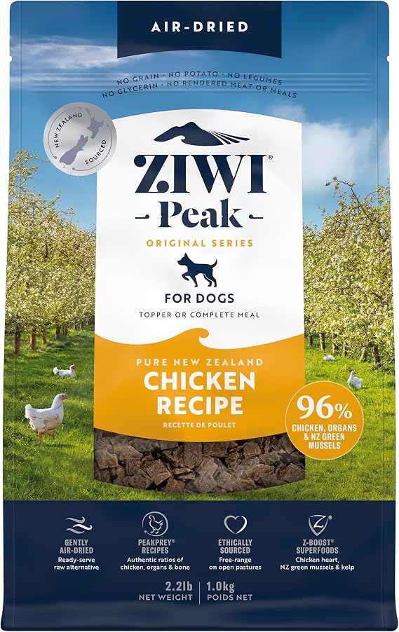 ZIWI Peak Air-Dried Dog Food Chicken - All Natural, High Protein, Grain Free, Limited Ingredient w/ Superfoods (35.2oz)