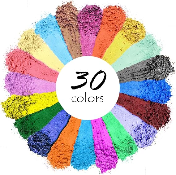Mica Powder,30 Color Resin Pigment,Natural Cosmetic Grade Mica Powder