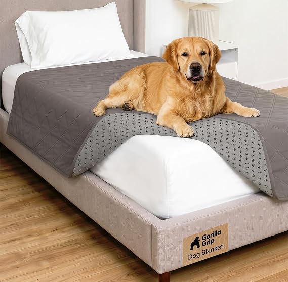 GORILLA GRIP Waterproof Dog Blanket, Couch Cover for Dogs, 52x82 Charcoal
