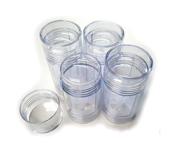 Empty Deodorant Containers - Twist-up, Reusable, Recyclable, DIY Empty Deodorant Tubes, Bottom-fill 2.0 Oz (4-Pack, Clear)