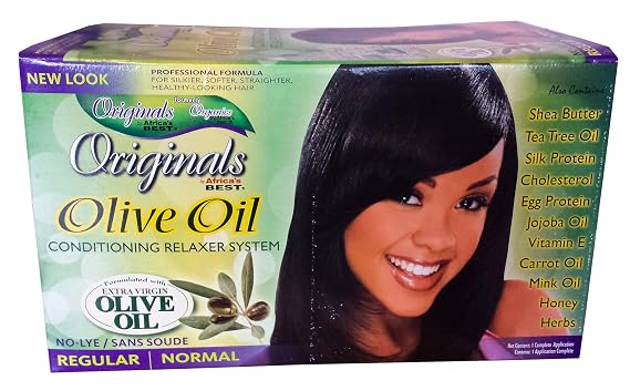 Africa's Best Originals Olive Oil Conditioning Relaxer System for Women, Regular/Normal