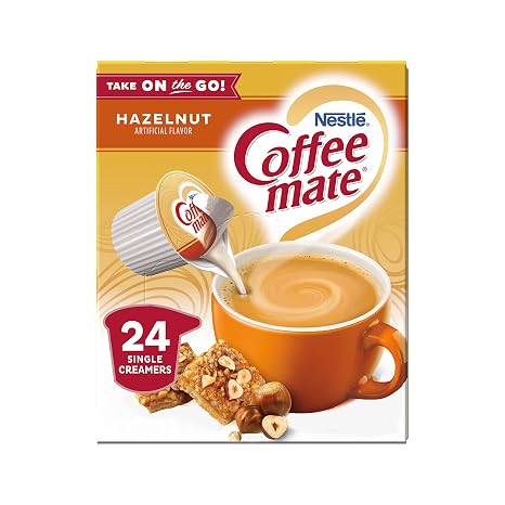Nestle Coffee mate Hazelnut Liquid Coffee Creamer Singles, 24 Count