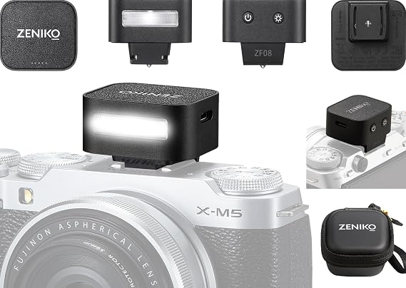 Zeniko ZF08 Mini Camera Flash Speedlite, On-Camera Flash, 5 Power Levels