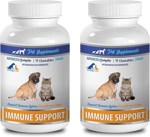 Dog Immune Vitamins - Immune Support - for Dogs and Cats - Vet Recommended - Chews - Milk Thistle for Dogs chewable - 2 Bottle (180 Chews)