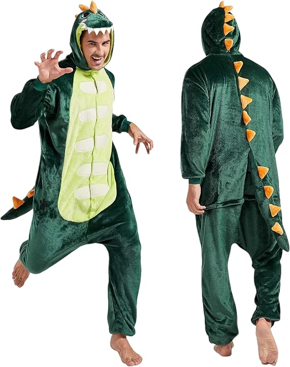 Adult Animal Pajamas Costume - Plush One Piece Cosplay Dinosaur Onesies Costume