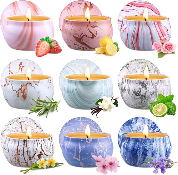 Scented Candles Gifts for Women, 9 Pack Aromatherapy Candle Gift Set