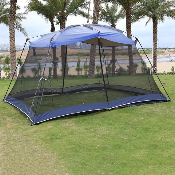 Canopy Tent, 13x9 FT Shade Canopy Screen Tent for 5-8 Person, Screen House Zippered Gazebos, Camping Canopy Party Tent, Instant Canopy Mosquito Net for Outdoor Patios Gazebo Party