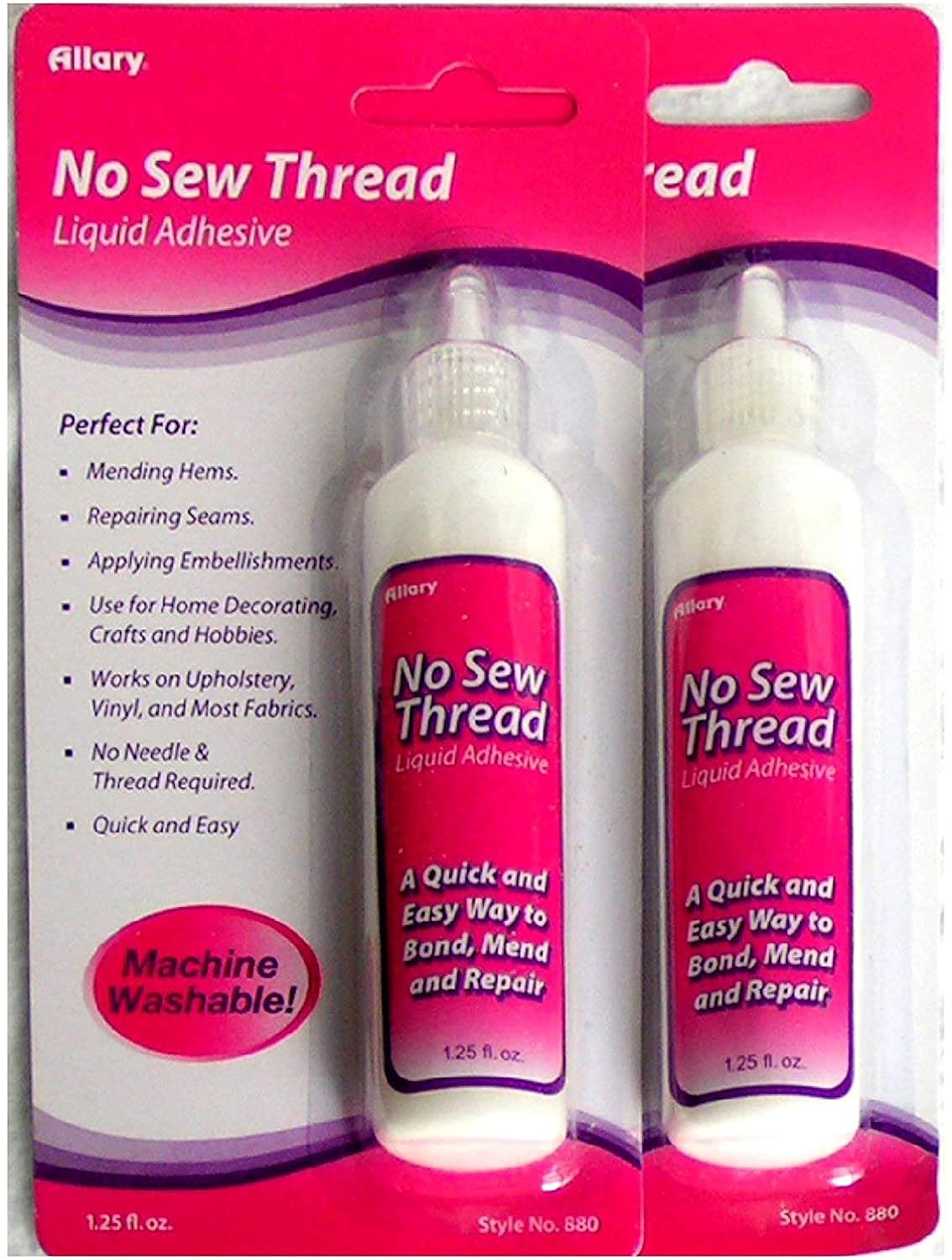 Allary No-Sew Liquid Fabric Glue - 2-Pack