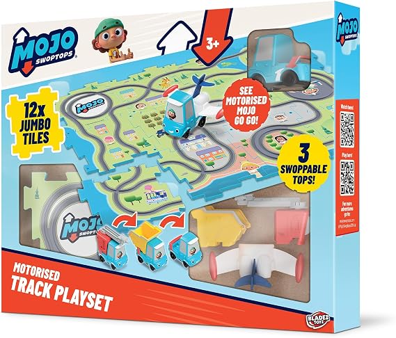 Mojo Swoptops Motorised Kids' Toy Vehicle Playsets – 12 Puzzle Tiles