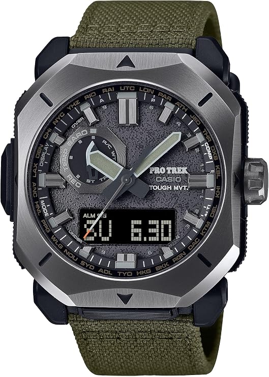 Casio Unisex's Analog-Digital Tough Solar Watch with Cordura Strap PRW-6900YB-3CR