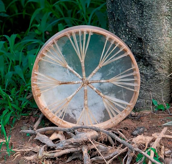 ARAW American Shamanic Native Drum Bison Natural Hide (16 Inches Diameter X 3 Inches Depth)