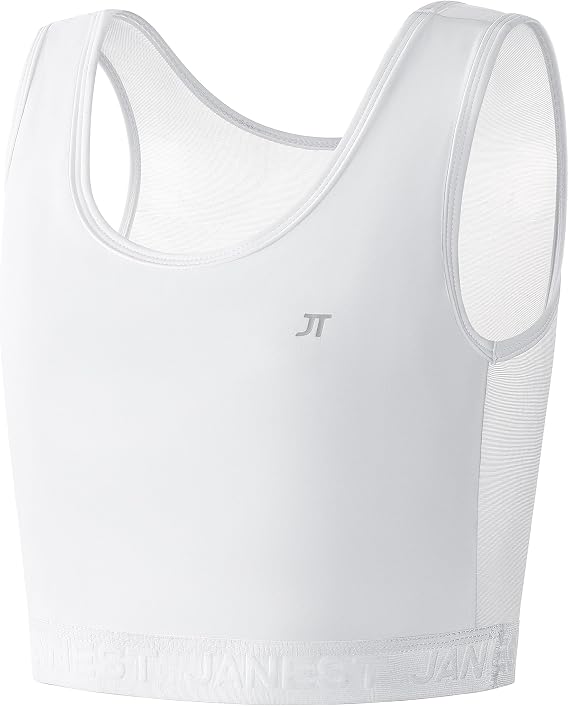 BaronHong Compression Bra,Pullover Chest Binder Alternative,Wireless Full Coverage Medium Support Top,Athletic Sports Bra