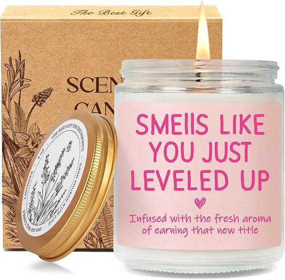 Promotion Candle Gifts for Women at Work, Smells Like You Just Leveled Up Candle, Job Promotion Congratulations Gifts, Funny Congrats Gift for Coworker Gamer Friend Family Boss Teachers Nurses-49