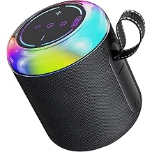 Taşınabilir Bluetooth Hoparlör | 360° Surround Ses, Güçlü Bass, 1800mAh Batarya, 6 Saat Çalma Süresi, LED Işıklı Kablosuz Hoparlör, F67, Siyah