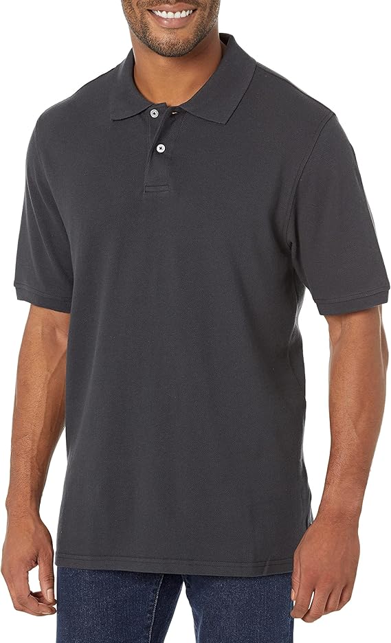 Amazon Essentials Men's Regular-Fit Short Sleeve Cotton Pique Polo Shirt (Available in Big & Tall)