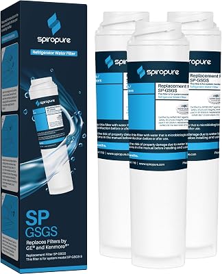 SpiroPure SP-GSGS NSF Certified Refrigerator Water Filter Replacement for GSWF, PL-1300, GSWF3PK, AP3418061, 238C2334P001, 9914 3 Pack