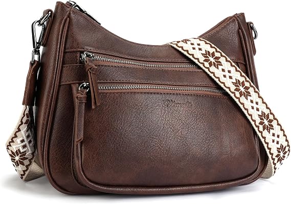Crossbody Purses for Women Trendy Leather Crossbody Bag,Multi Pocket Shoulder Handbag Lightweight Travel Purse
