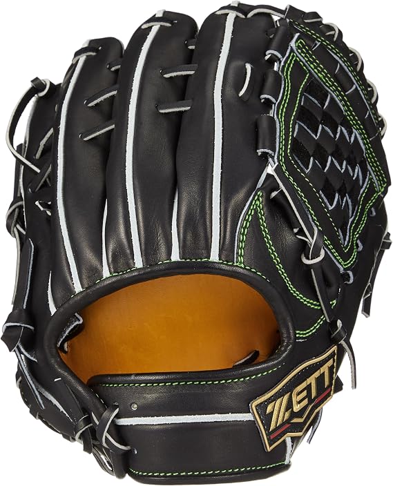 ZETT BPROG564S Hard Baseball Glove Pro Status SE for Second and Short, Black (1900), for Right Throwing