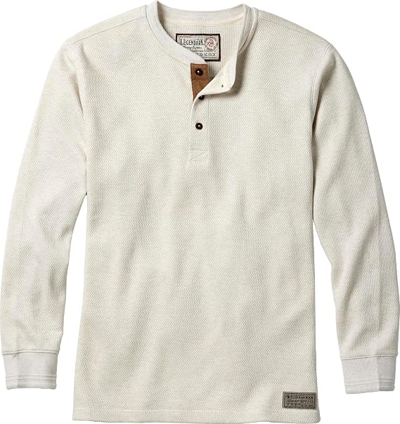 Legendary Whitetails Men's Tough as Buck Double Layer Thermal Henley Shirt - Casual Long Sleeve Waffle Knit Regular Fit Long Sleeve