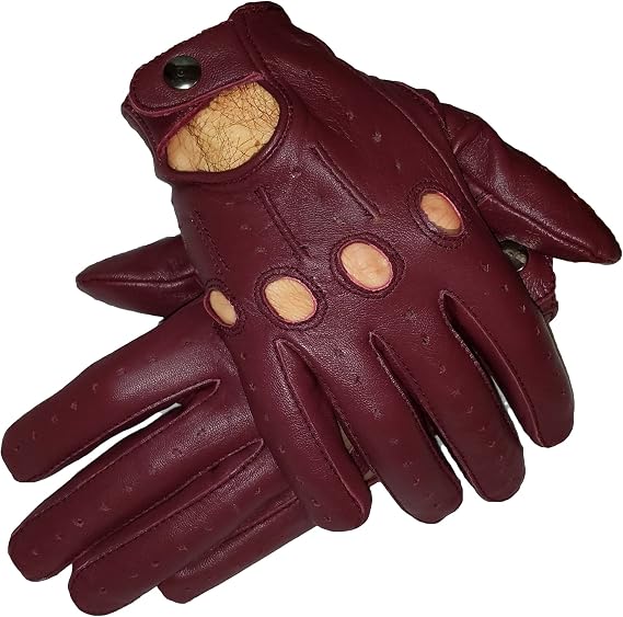 Genuine Leather Gloves for Men (English Tan, Large)