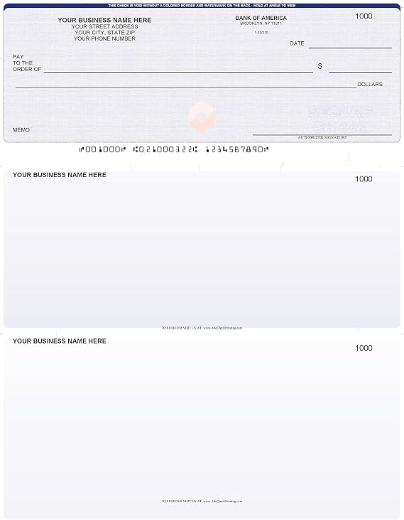 ABC Computer Checks Compatible w/Quick Books, Checks on Top, Linen Blue (500 Sheets)