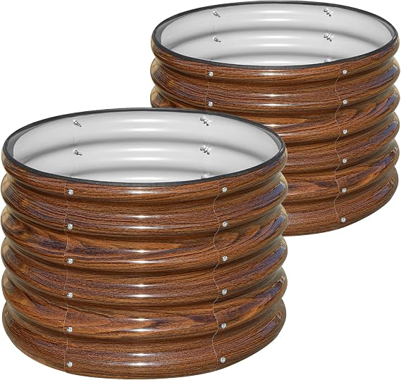 SnugNiture 3 Pcs 2x2x1ft Round Galvanized Raised Garden Bed, 2 PCS 221.5ft Round Garden Bed