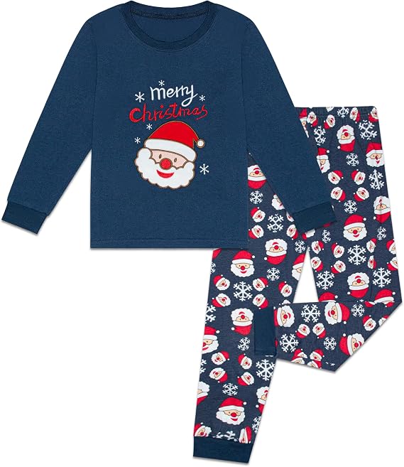 GRPSKCOS Kids Christmas Pajamas Toddler Kids Sleepwear Boys Girls Santa Claus Pajamas Winter Nightwear 2-12 Years