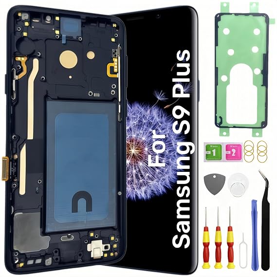 TFT Galaxy S9 Plus Screen Replacement for Samsung Galaxy S9+ LCD Screen Touch Digitizer Display Pantalla with Frame Tool kit SM-G965U G965F Black