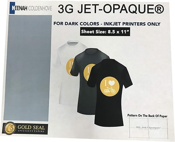 Iron ON Heat Transfer Paper 3G Jet Opaque 8.5 x 11" Custom Pack 1000 Sheets