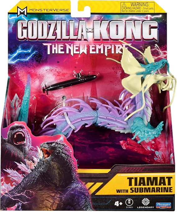 MonsterVerse Godzilla x Kong: The New Empire 6-Inch Tiamat Action Figure Toy Iconic Collectable Movie Character Includes 2.5-Inch Submarine Accessory Suitable for Ages 4 Years+