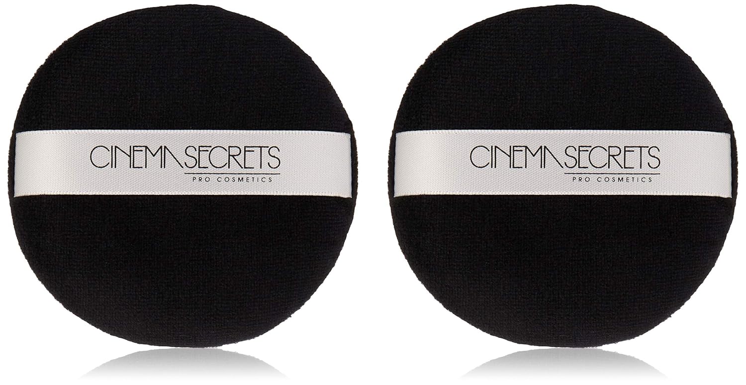 Cinema Secrets Deluxe Powder Puff With Strap, Black, 2 Count