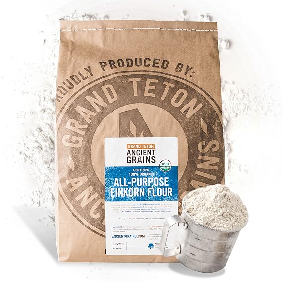 Grand Teton Ancient Grains - 100% Organic All-Purpose Einkorn Flour, Einkorn Flour Organic & Non-GMO, Einkorn Flour, Rich in Vitamins & Minerals, Unbleached Einkorn Grain Flour, 20 lbs